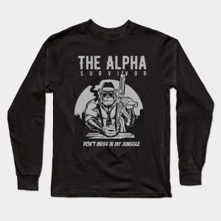 Gorilla Mafia funny illustration Long Sleeve T-Shirt